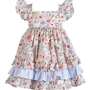 Baby Girls multicolor Floral 3 tiered dress